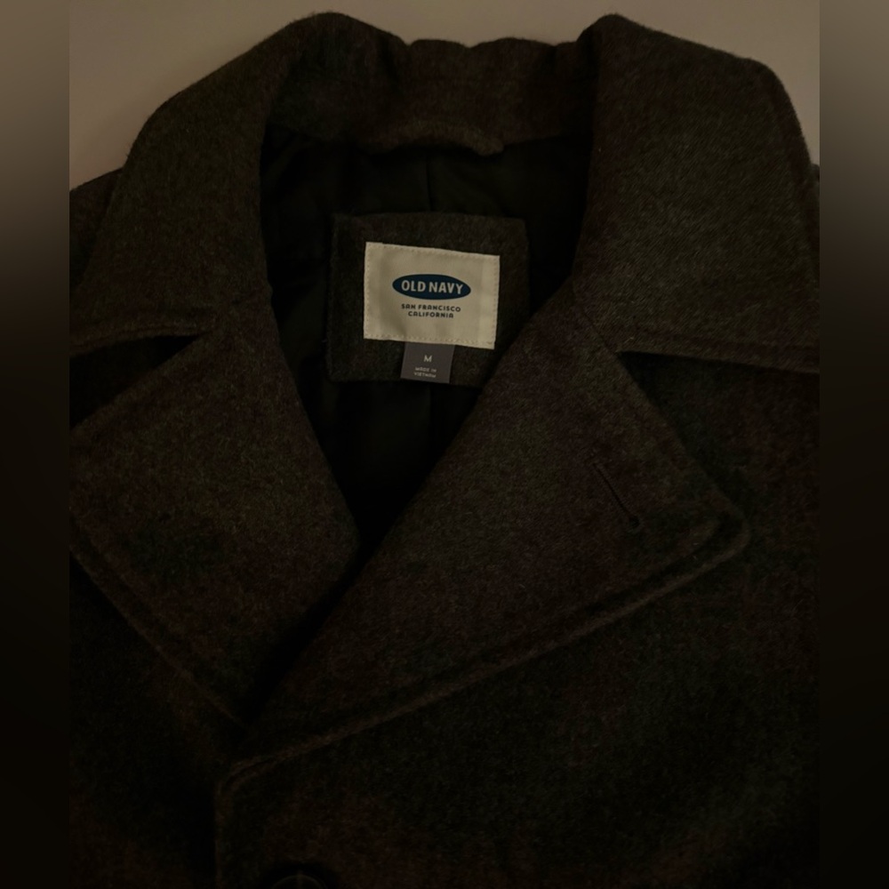 NWT Old Navy Men’s Double Breasted Pea Coat Gray Size M - Picture 8 of 9